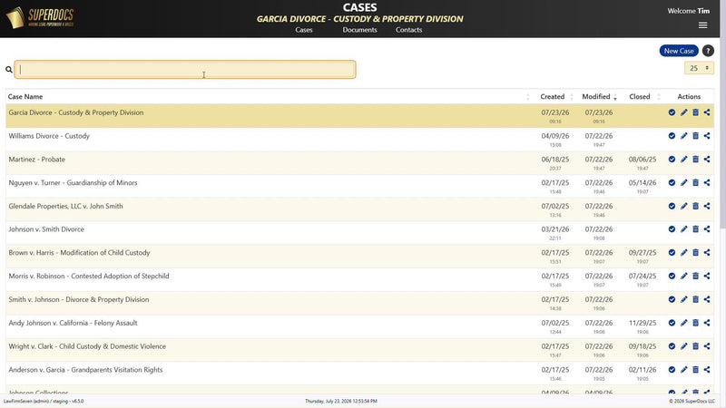 Managing Your Court Cases